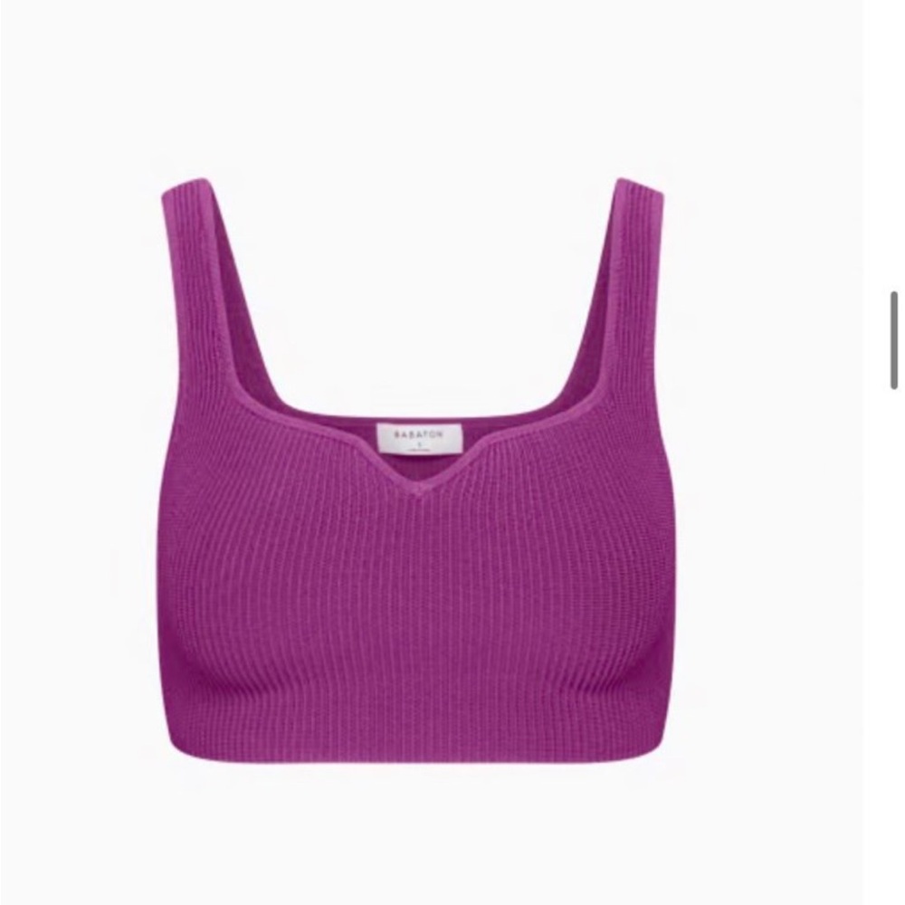 Aritzia sculpt knit notch tank in ube purple size small